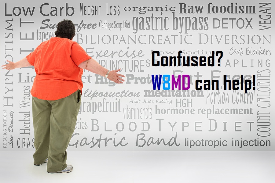 Overwhelmed Obese Woman Looking confused w8md weight loss program can help