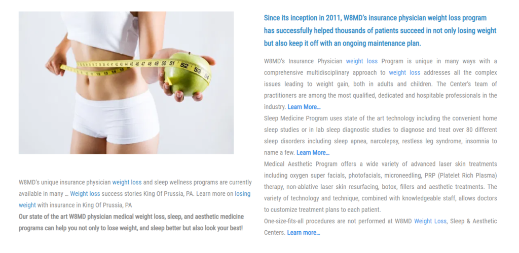 W8MD weight loss, sleep and medspa programs